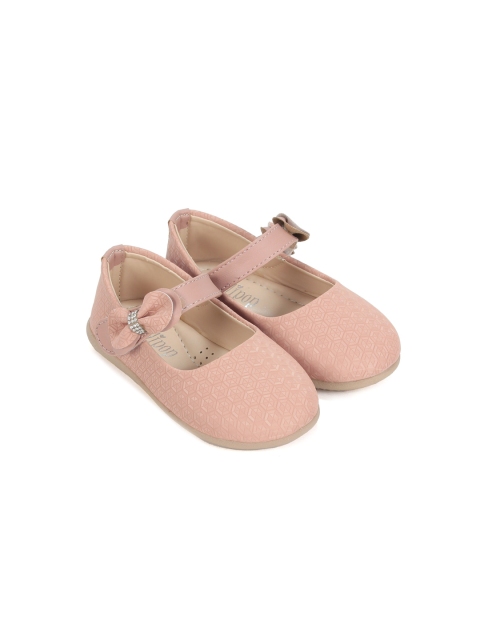 

Lil Lollipop Girls Peach-Coloured Printed Ballerinas with Bows Flats