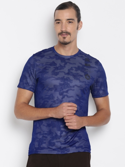 

Reebok Men Blue Printed Round Neck OSR DOUBLEKNIT T-shirt