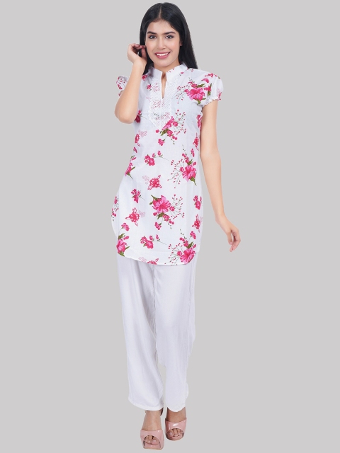 

Trendzmy Women Red Floral Printed Floral Kurta