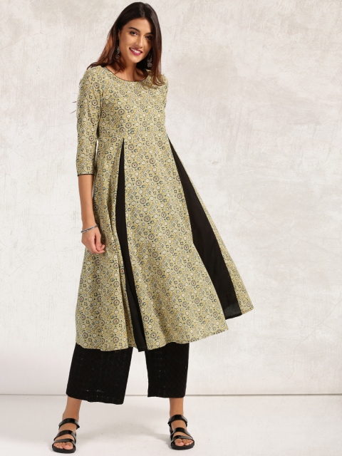 

Anouk Women Green & Navy Blue Printed A-Line Kurta