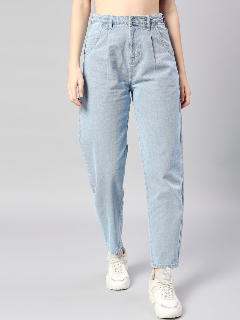 

TARAMA Women Blue Tapered Fit High-Rise Cotton Jeans