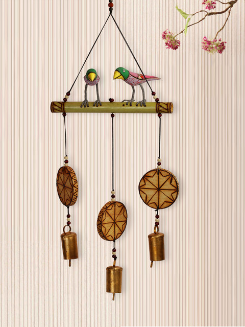 

ExclusiveLane Multicoloured Wooden Wind Chime, Multi