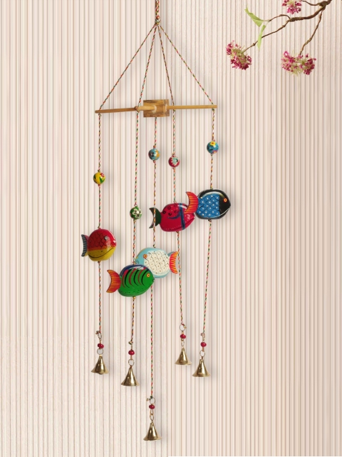 

ExclusiveLane Multicoloured Wooden Handcrafted Wind Chime, Multi