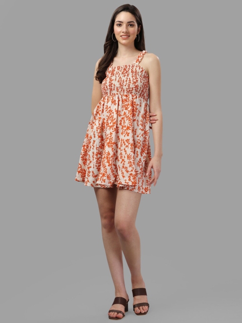 

GUFRINA Women Orange & White Viscose Rayon Printed Tunic