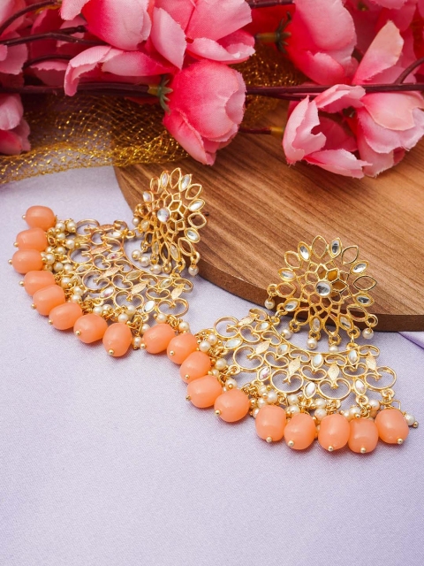 

Urmika Pink Geometric Chandbalis Earrings