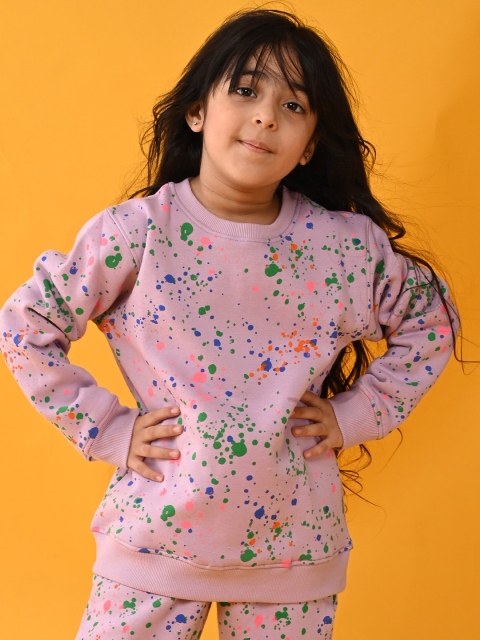 

Anthrilo Girls Lavender Printed Sweatshirt