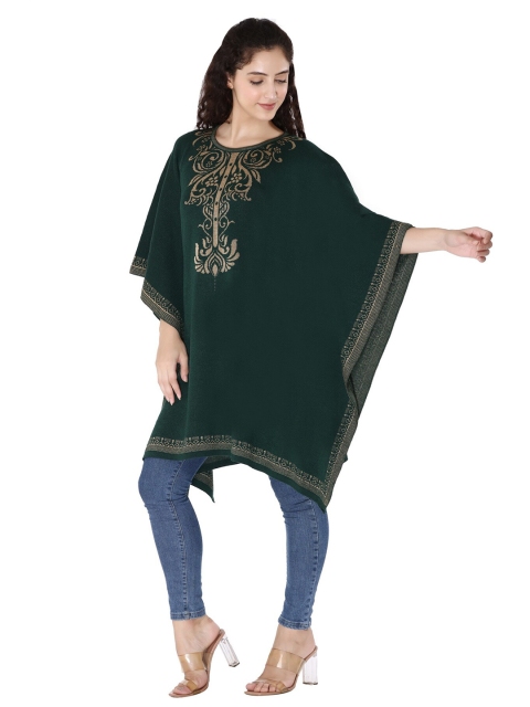 

KEIKO Women Green & Beige Waterfall Shrug
