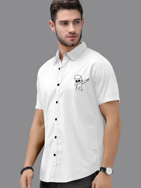 

Fashion FRICKS Men White Slim Fit Casual Shirt