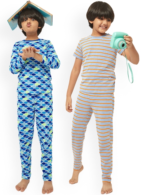 

frangipani Boys Grey & Blue 2 Printed Night suit FP71-1