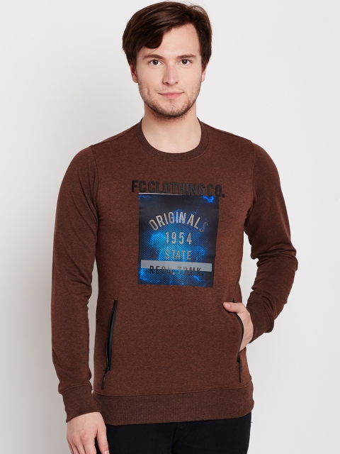 

Fort Collins Men Brown Printed Sweatshirt