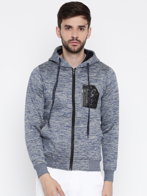 

Fort Collins Men Blue Solid Hooded Sweatshirt