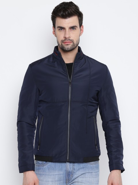 

Fort Collins Men Navy Blue Solid Tailored Jacket