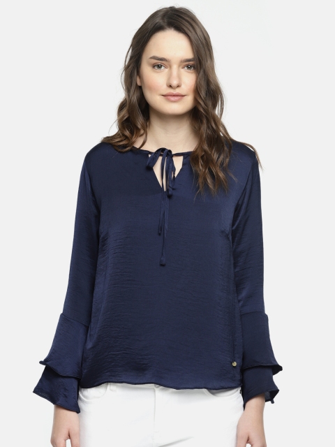 

ELLE Women Navy Blue Solid Top