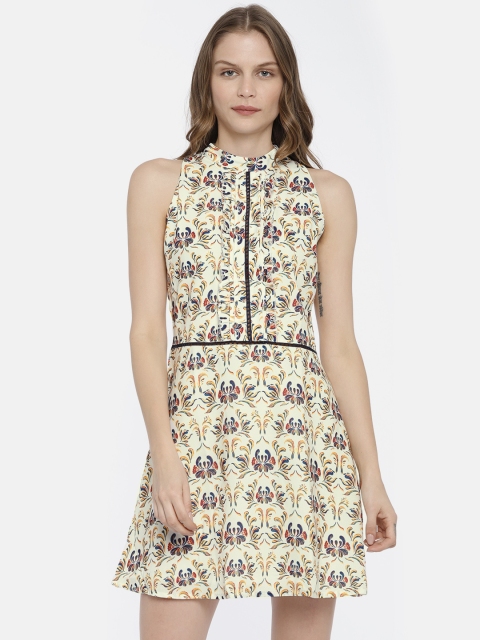 

ELLE Women Off-White Printed A-Line Dress