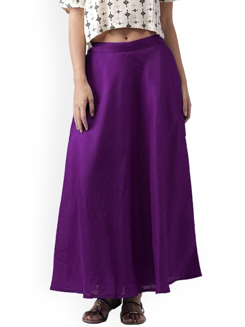 

Vastraa Fusion Women Purple Solid Flared Skirts