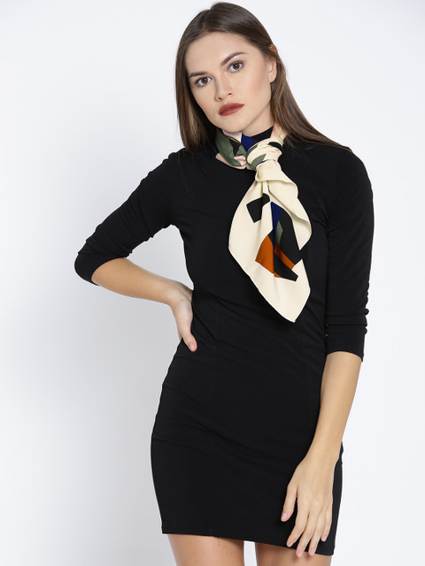 

MANGO Off-White & Pink Printed Scarf