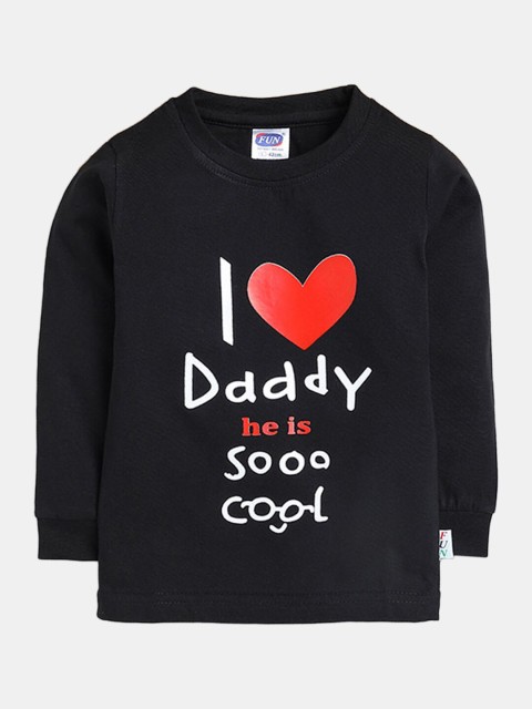 

Hopscotch Boys Black & White Typography Printed Pure Cotton T-shirt