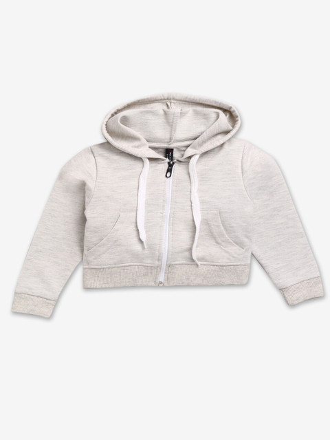 

Hopscotch Girls Grey Hooded Cotton Sweatshirt