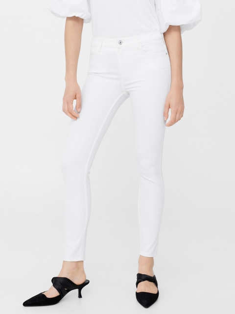

MANGO Women White Skinny Fit Mid-Rise Clean Look Stretchable Jeans