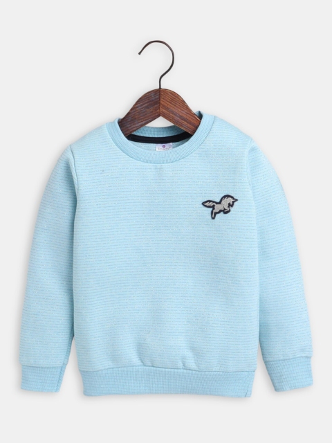 

Hopscotch Girls Blue Round Neck Sweatshirt