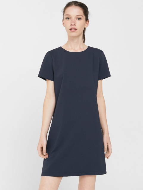 

MANGO Women Navy Solid A-Line Dress, Navy blue