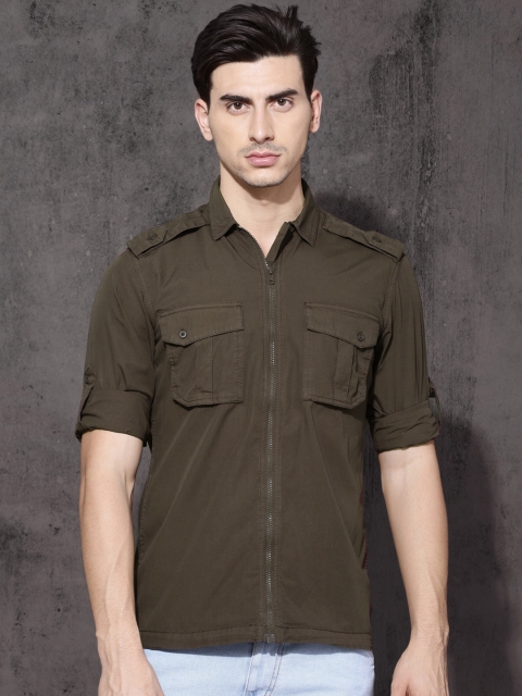 

Roadster Men Brown Regular Fit Solid Casual Shirt