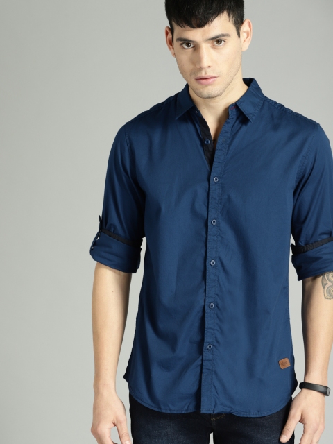 

Roadster Men Teal Blue Solid Casual Shirt