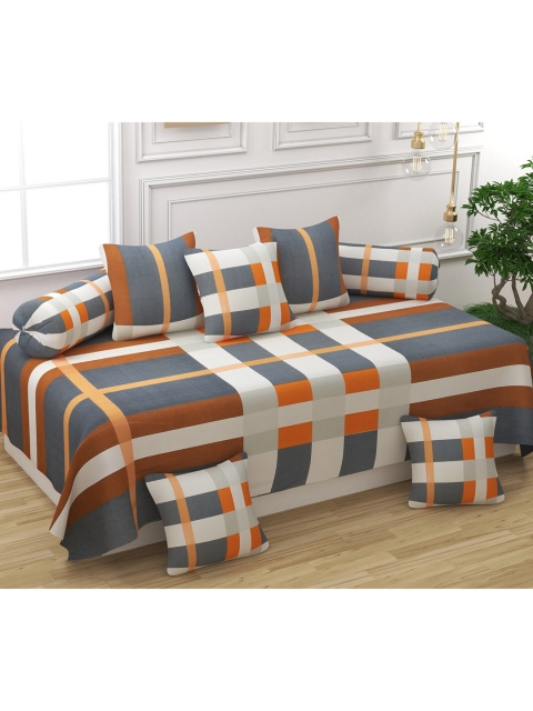 

Bajo's Set of 8 Grey Printed Diwan Set