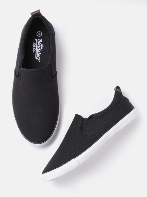 

Roadster Men Black Slip-On Sneakers