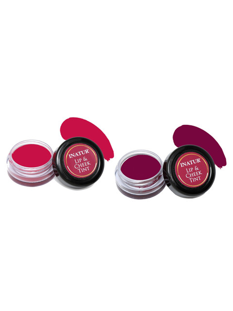 

Inatur Women Set Of 2 Coral and Burgundy Lip & Cheek Tint 8gm