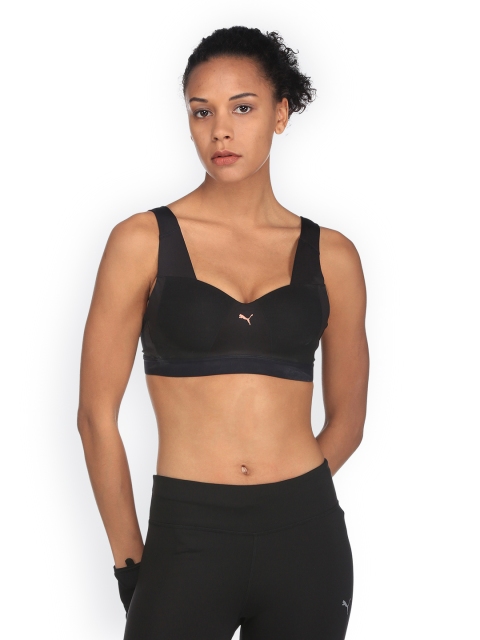 

Puma Black Solid Non-Wired Non Padded Sports Bra PWRSHAPE