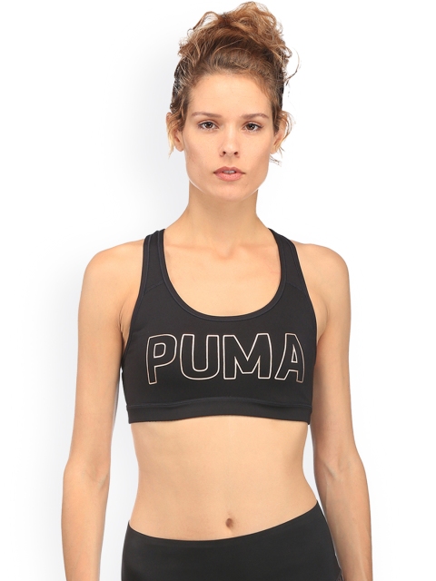 

Puma Black Printed Non-Wired PWRSHAPE Forever Pad Non Padded Sports Bra