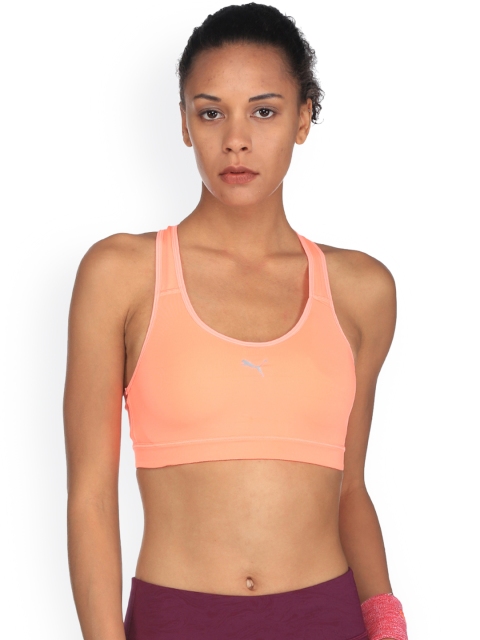 

Puma Peach-Coloured Non-Wired PWRSHAPE Cardio Non Padded Sports Bra