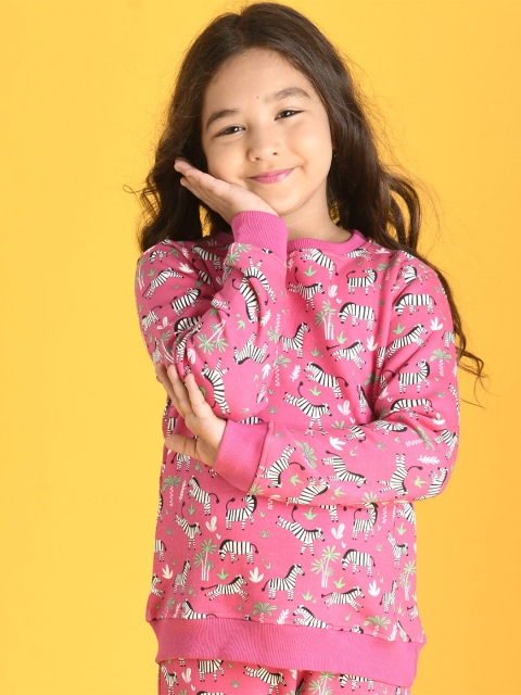 

Anthrilo Girls Pink Printed Sweatshirt