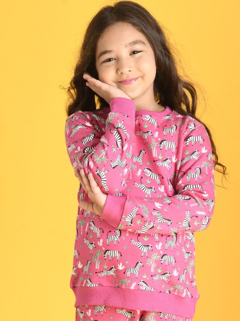 

Anthrilo Girls Pink Printed Sweatshirt
