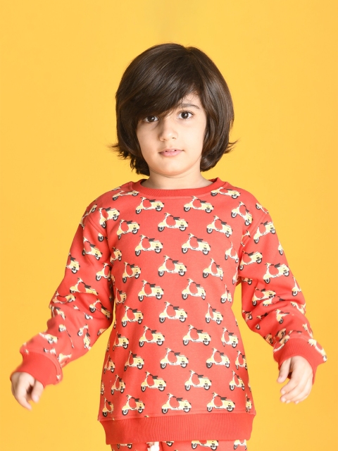 

Anthrilo Boys Red Printed Sweatshirt