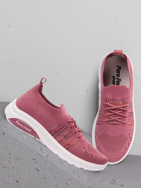 

TWIN TOES Women Pink Woven Design Slip-On Sneakers