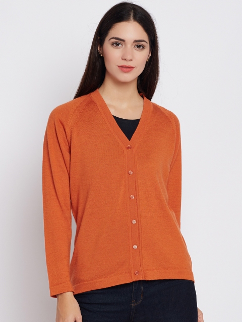 

Monte Carlo Women Orange Solid Woollen Cardigan