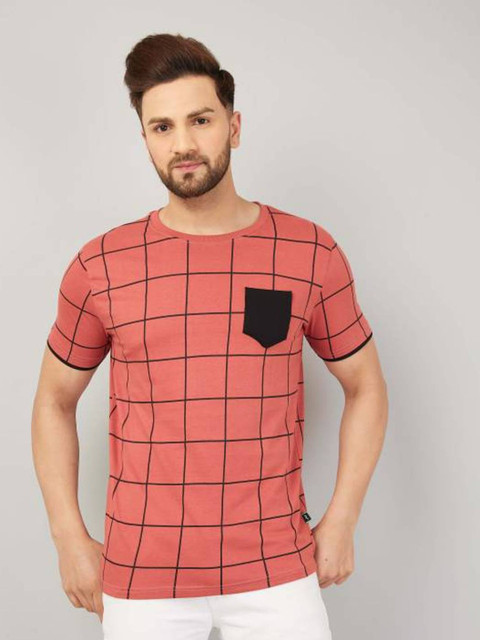 

Rodzen Men Rose Striped Pure Cotton T-shirt
