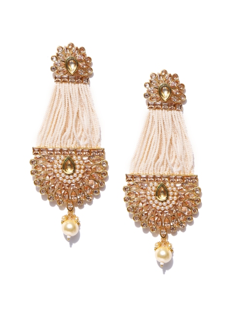 

Zobby Gold-Toned & Brown Classic Drop Earrings