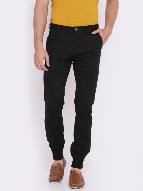 

British Club Men Black Regular Fit Solid Joggers