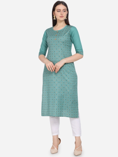 

Hinayat Fashion Women Green Geometric Printed Kurta