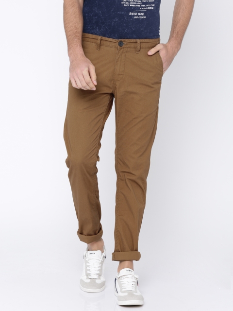 

Solly Jeans Co. Men Brown Trenim Fit Printed Chinos