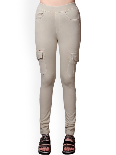 

FCK-3 Women Beige Slim Fit Cotton Stretchable Jeggings
