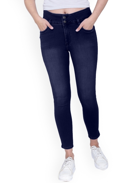 

FCK-3 Women Navy Blue Comfort High-Rise Light Fade Stretchable Jeans