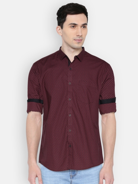 

Nature Casuals Men Maroon Slim Fit Printed Casual Shirt