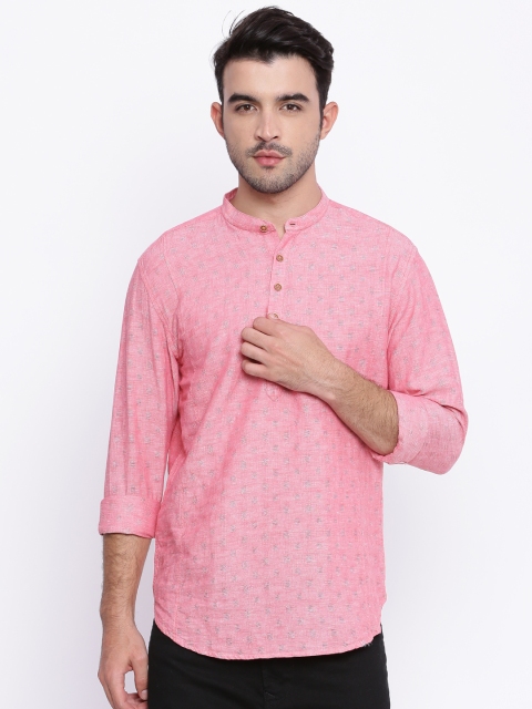 

British Club Men Pink Straight Kurta
