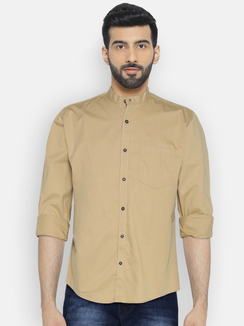 

Nature Casuals Men Khaki Slim Fit Solid Casual Shirt