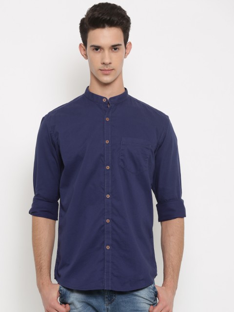 

Nature Casuals Men Navy Slim Fit Solid Casual Shirt, Navy blue