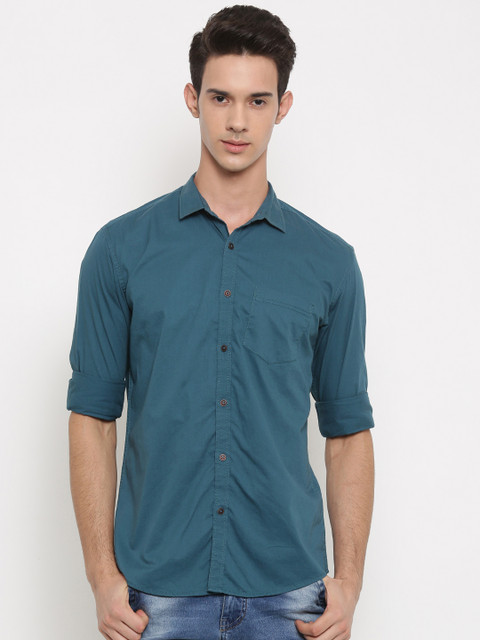 

Nature Casuals Men Blue Slim Fit Solid Casual Shirt